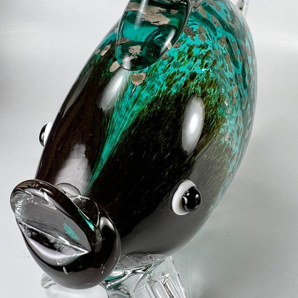 Kissing Fish Figurine Paperweight Art Glass Multicolor Decorative - Picture 8 of 12